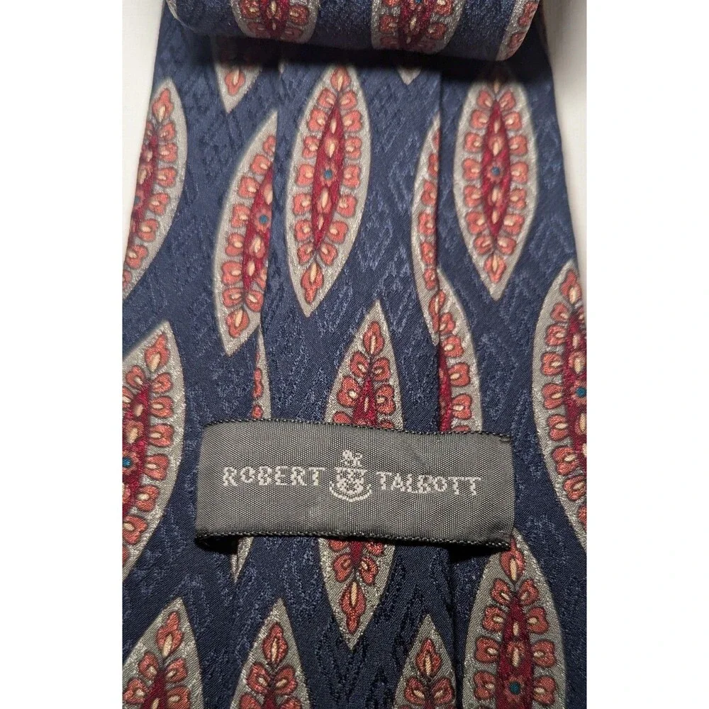 ROBERT TALBOTT Vintage Silk Navy & Burgandy Tie
